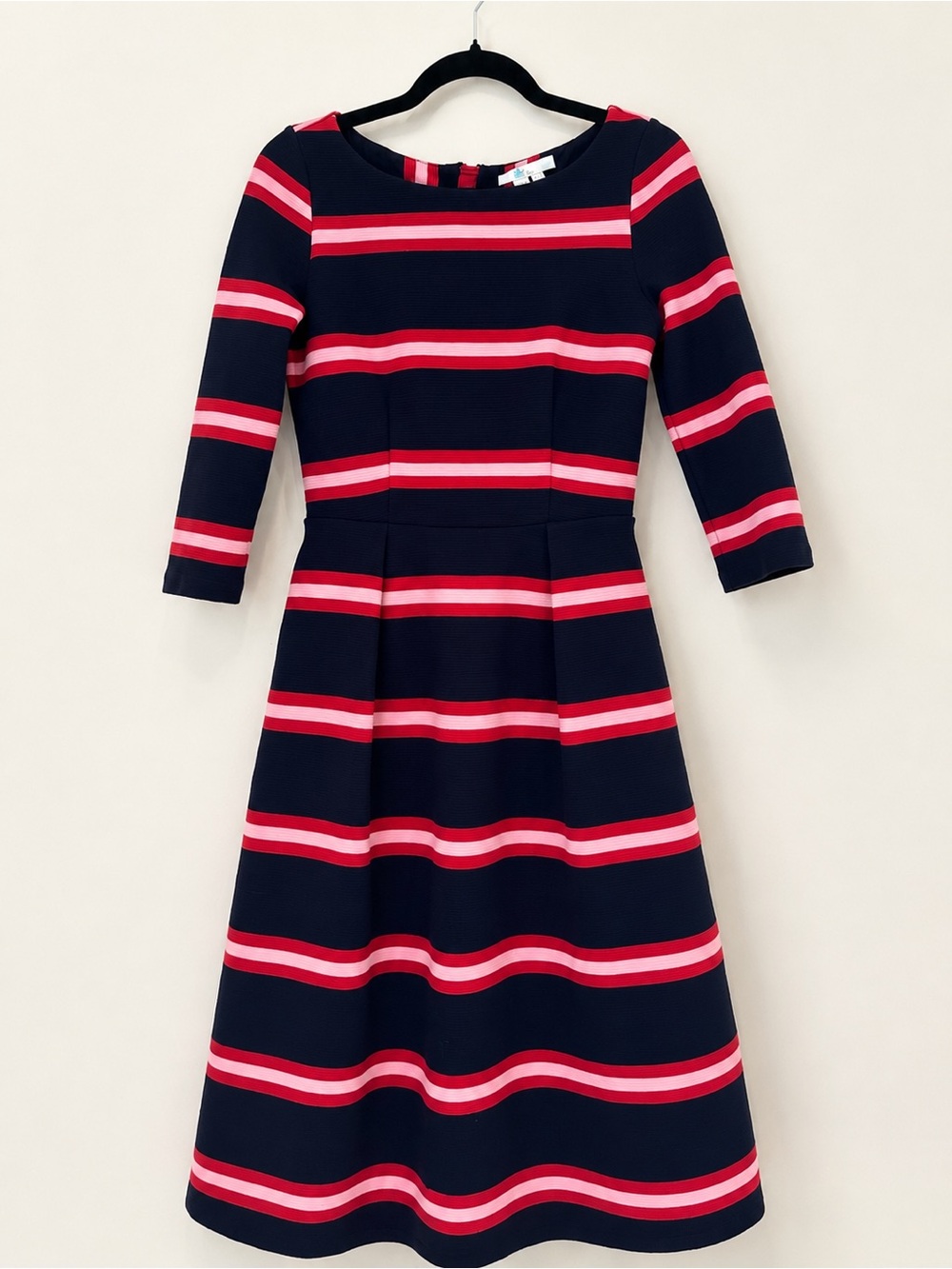 Boden Scarlet Ottoman Ponte Striped Fit Flare Midi Dress Size 4